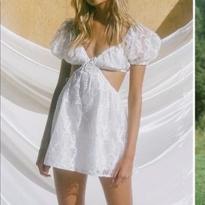 Sabo skirt white lace dress
